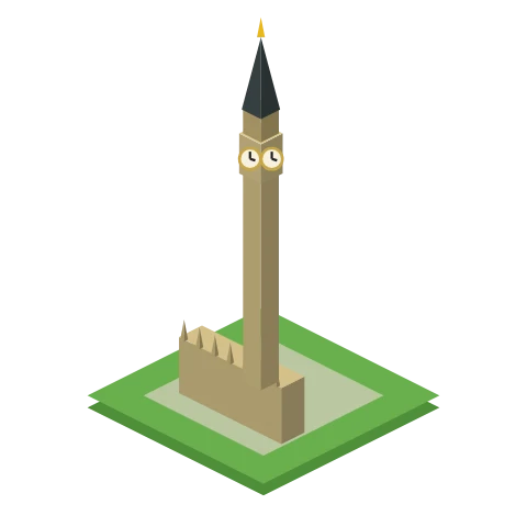 Big Ben as it appears on the Sim World map